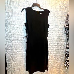 Sexy Black Calvin Klein Dress with Corset Side Ties